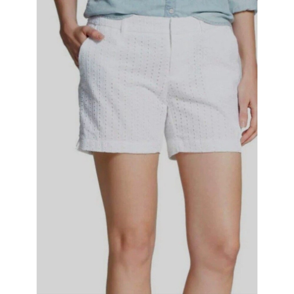 Banana Republic White Eyelet 4.5" Midi Shorts - Size 6P / 6 Petite Womens